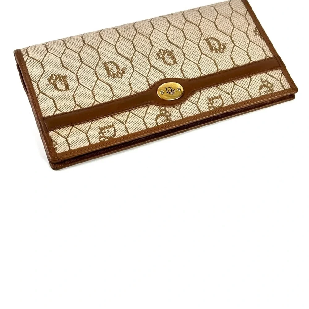 100% authentic vintage Dior wallet Dior Vintage Long Wallet Purse Honeycomb